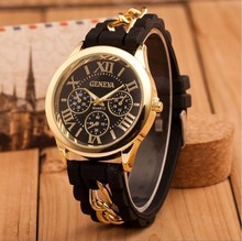 Fashion GENEVA Women Watch Luxury Brand Quartz Casual Gold Chain Ladies Wristwatch Relogio Feminino Roman Numerals Dress Watch