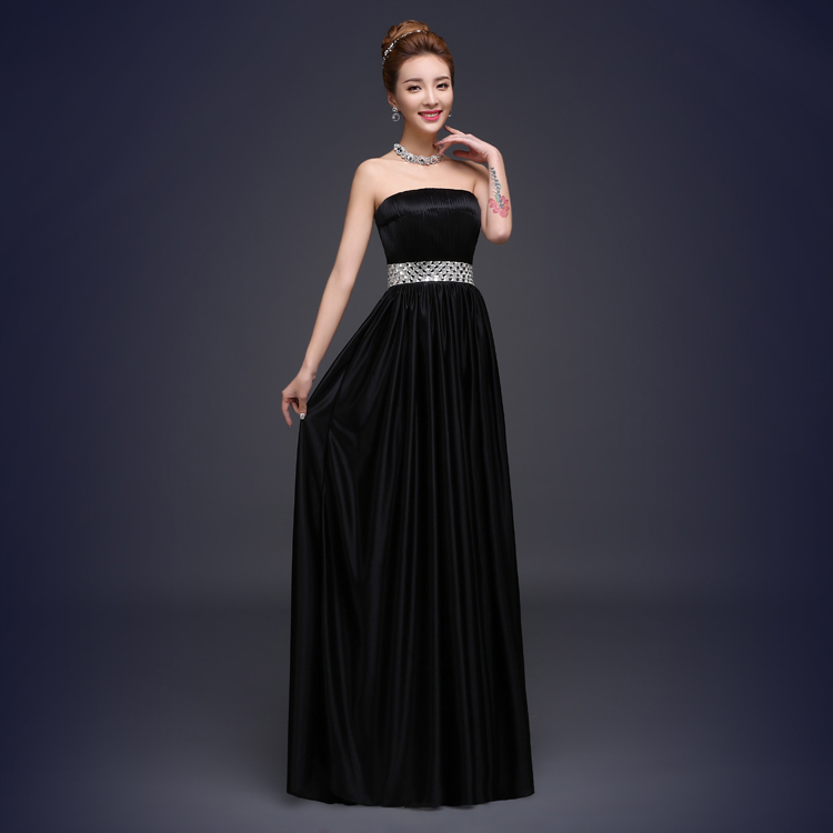 plain black evening gown