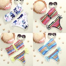Sexy Women’s Bandage Bikini Set Push-up Padded Bra Swimsuit Bathing Swimwear 2016 NEW