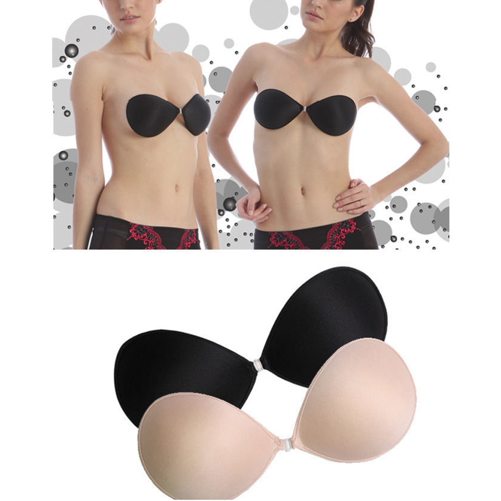 2015 Fashion Sexy Adhesive silicone Bra Front Closure Beauty Stick On Gel Push Up Bra Intimates