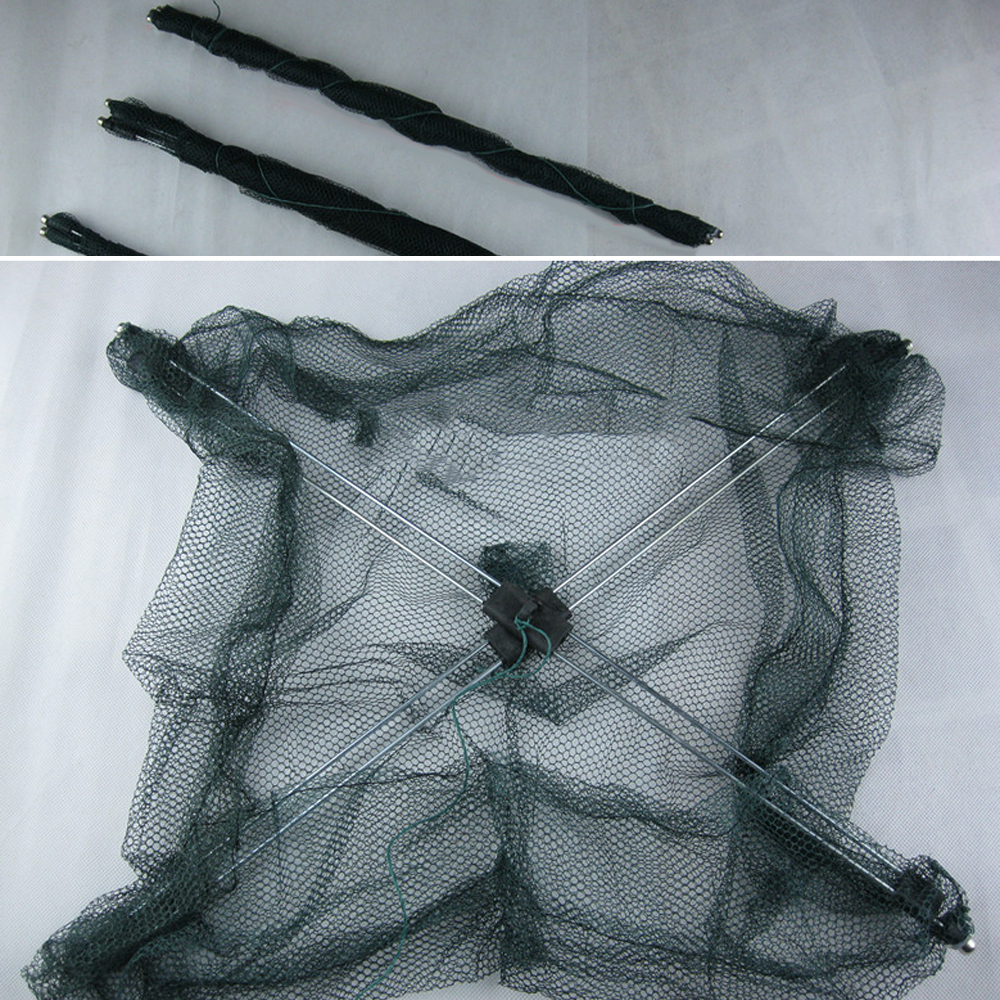 60 60cm Foldable Folding Mesh Nylon Fishing Net Baits Trap Cast Dip Crab Shrimp Net