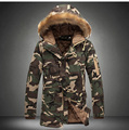 Euro 2016 plus size Natural cotton men parkas autumn winter warm thicken spliced hooded zippers camouflage