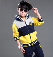 font b Boy b font Cotton Hoody Sweat Suits Children Patchwork Hoodies Jacket Teenager Clothes