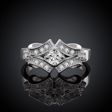 Fashion Women Silver Plated bague luxury zircon female rings wedding ring bijoux fine jewelry accessories size 7/8