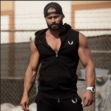 Men Cotton Hoodie Sweatshirts fitness clothes Gym bodybuilding tank top men Sleeveless sport Tees Shirt Casual golds gym vest