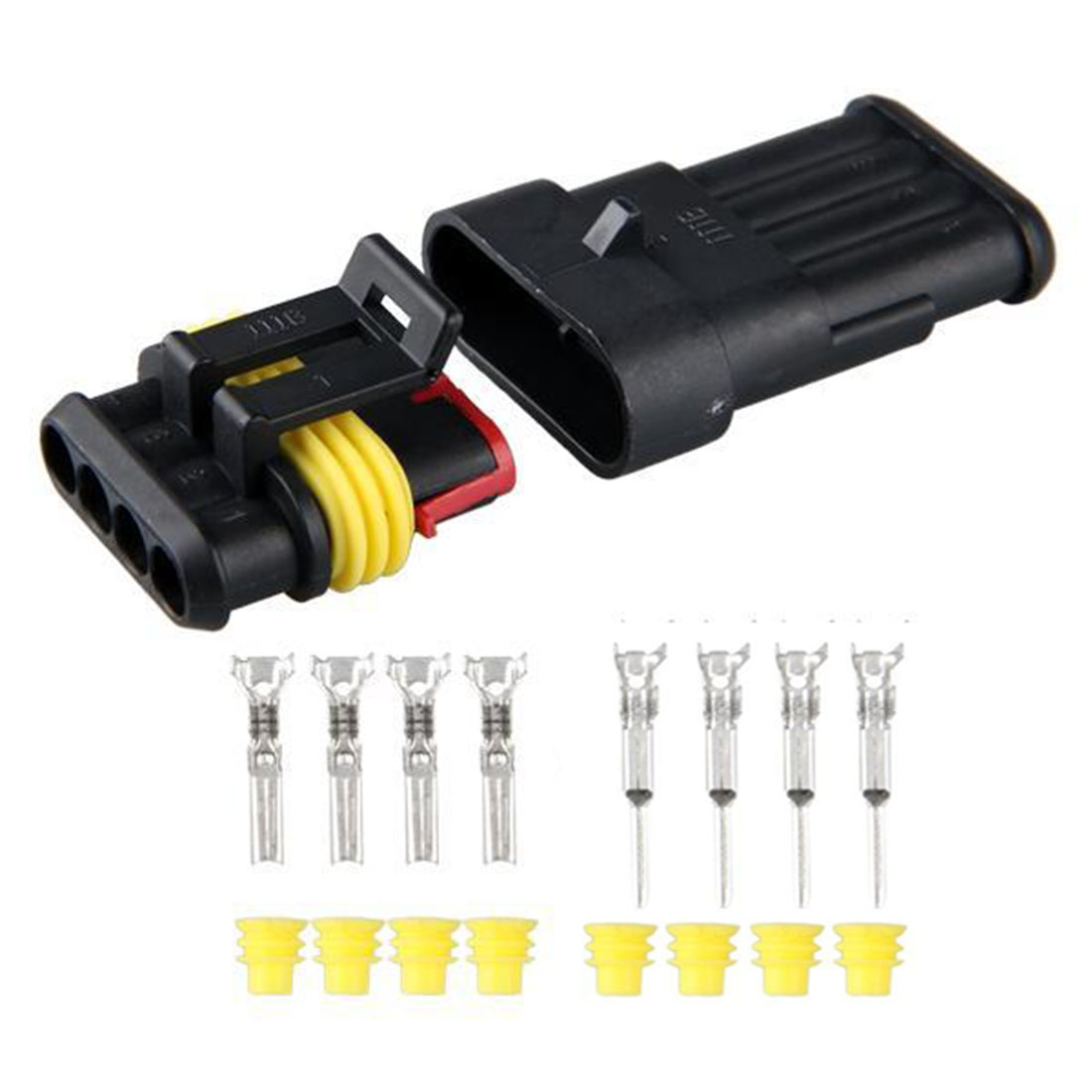 5 Sets Kits 4 Pin Way Waterproof Wire Connector Plug Car Auto Sealed Electrical Set High