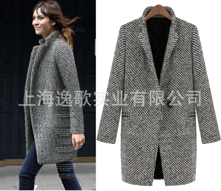 The original European winter station British font b Tartan b font coat Plover long windbreaker size