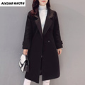 2017 Winter Coat for Womens Cotton Padded Woolen Blends Brand Design Wool Coat Long Women Warm