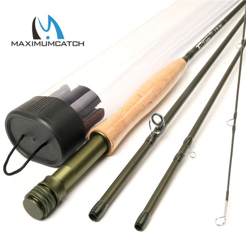 Top Quality 4pcs Fast Action Carbon Fiber 9ft 6wt Fly fishing Rod Half-well Handle 6weight Fly rod