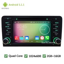 WIFI RDS FM Quad core Android 5.1.1 1024*600 7inch Car DVD PC Player Radio Audio Stereo Screen GPS For Audi A3 S3 RS3 2003-2013