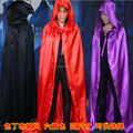 5 Colors S M L XL Wizard Halloween Hooded Cloak Coat Devil Wicca Robe Medieval Cape