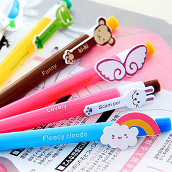 Kawaii мультфильм пластиковые шариковые ручки симпатичные прекрасный кот птица ручка школьные принадлежности корейского канцелярские бесплатная ...