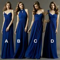 Dressgirl 2016 Cheap Bridesmaid Dresses Under 50 A line Sweetheart Floor Length Royal Blue Chiffon Wedding