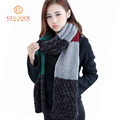 women winter scarfs 2016 mix color patchwork knitted 190 30cm ladies casual scarves KK093