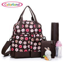 Floral pattern waterproof nylon nappy changing bag multifunctional large capacity maternity backpack insulation bag travel bag
