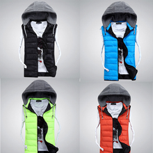 Men’s Sleeveless Jacket Hooded Men Cotton Lovers Cotton Korean Men Vest High Quality Colete Masculino Winter Waistcoat Men