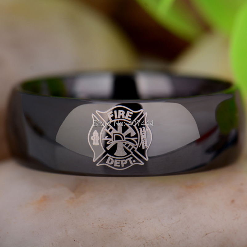Fireman wedding rings