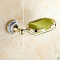 Free Shipping Wholesale and Retail Artistic Euro Style Bath Soap Dish Holder Luxury Golden Shower Soap