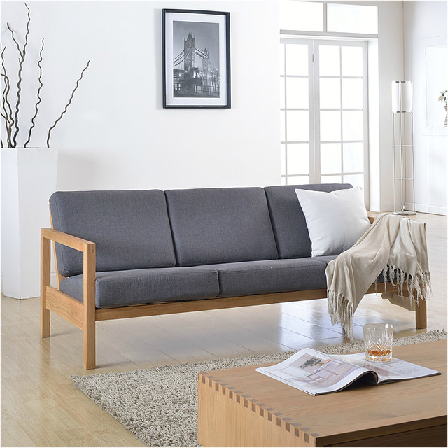 Muebles de estilo japonés / algodón y lino / sólido de madera de ... Sofas madera