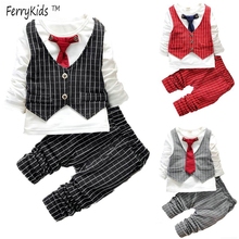 2015 spring New England tide fan child wear tie vest mosaic colour matching Plaid suits wholesale