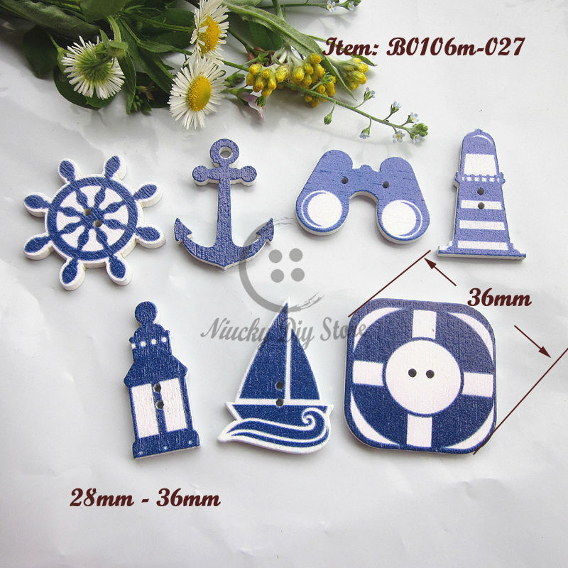 sailboat anchor buttons scrapbooking accessories craft decorative 