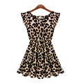 New Hot Sale Sexy Casual Women Dress Leopard Print Sleeveless Ruffles Vestidos Femininos Dresses Girl Sundress