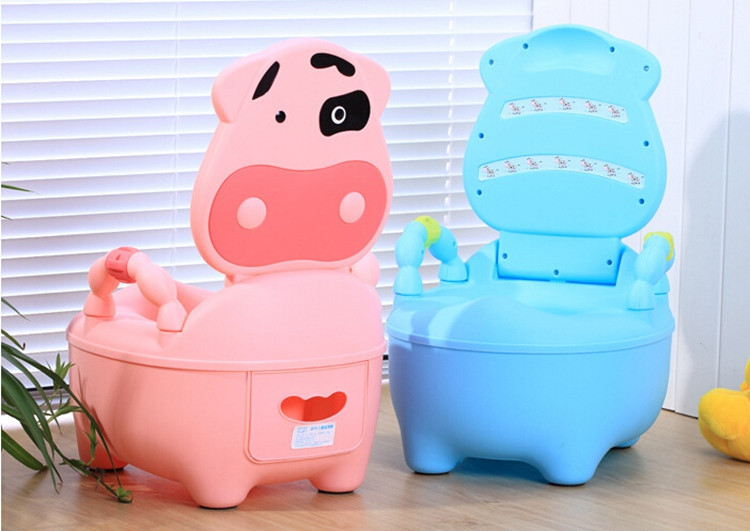 Kawaii Animal Cow Baby Potty Toilet Seat Urinal Girls Cute Plastic Child Potty Seat Training Kids Toddler Urinal Baby Product (11)