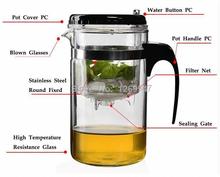2015 Real New Wholesale 500ml Heat Resistant Glass Tea Pot Flower Set Puer Teapot Coffee High