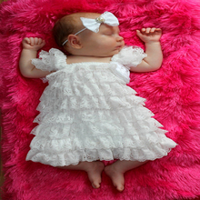 2015 Summer Newborn Baby Lace Dresses A-line Chiffon Dress For 0-2y Kids Clothing Dress White color Hot Sale