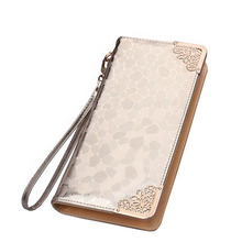 Fashion Luxury Elegant Women Wallets Purses Zipper Long Wallets Ladies Designer Clutch Purses Card Holders Golden Silver M597