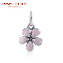 Daisy Charm Pendant With Pink Enamel Infinity Love Bracelets & Bangles