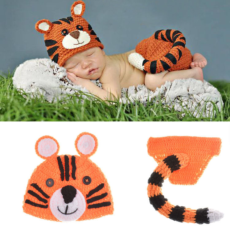 Lovely Cartoon Tiger Newborn Crochet Outfits Baby ...