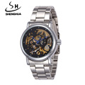 Shenhua brand Men s fashion casual steel automatic mechanical watch waterproof watch skeleton waterproof sports watch