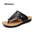 Misalwa 2017 Genuine Leather Hot Sale Summer Men Flip Flops Slippers British Fashon Quality Men Leisure