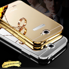 For Samsung Note 2 Case Luxury Aluminum Frame + Mirror Acrylic Back Cover Mirror Bumper for Samsung Galaxy Note 2 note2 n7100