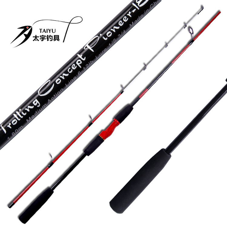 High Quality 1.8m Red Fishing Rods 2 Sections FRP Hard Sea Fly Fishing Pole Rod Fishing Tackle Tools