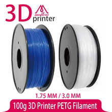 100g 3D Printer PETG Filament 1.75 / 3.0 for Makerbot,Reprap,UP,Afinia,Flash Forge and all FDM 3D Printers,Blue Semi-transparent