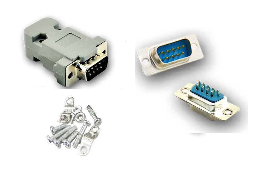 Male & Female Plug DB9 DIY 9-polig Serial D-Sub Connector Crimp Verbinder 