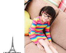 2015 girl dresses Rainbow girl print dress brand children s clothing spring new princess dress for