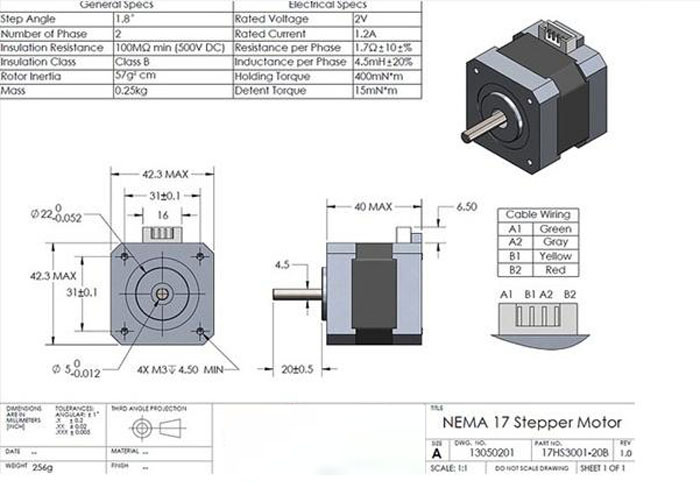 Nema 17 чертеж