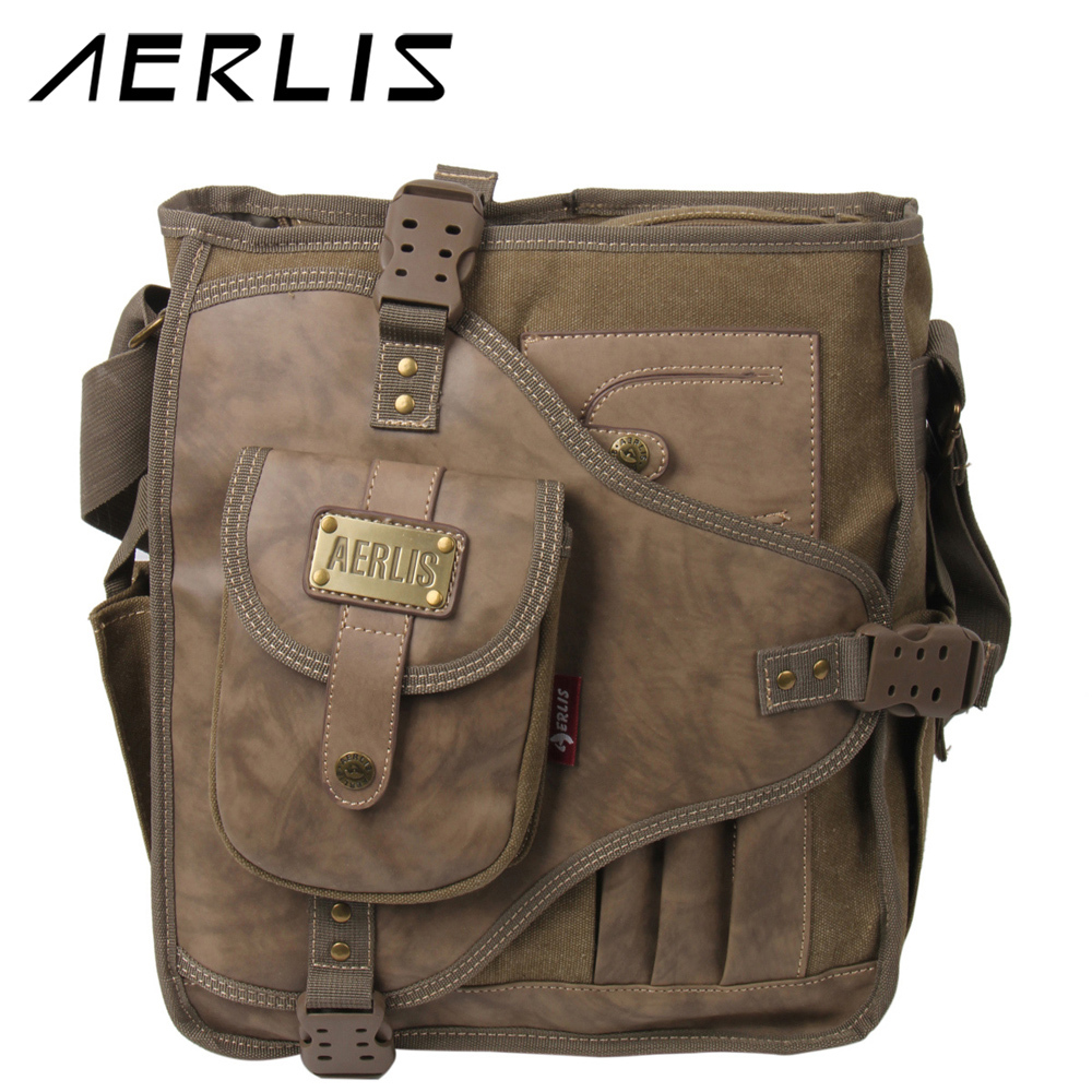 Aerlis male canvas bag vintage shoulder bags for men casual messenger bags bolsos hombre bolsas ...