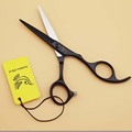 5 0 inch black Professional barber scissros set for hairdressing Japanese stainless steel razor cutting sicssors