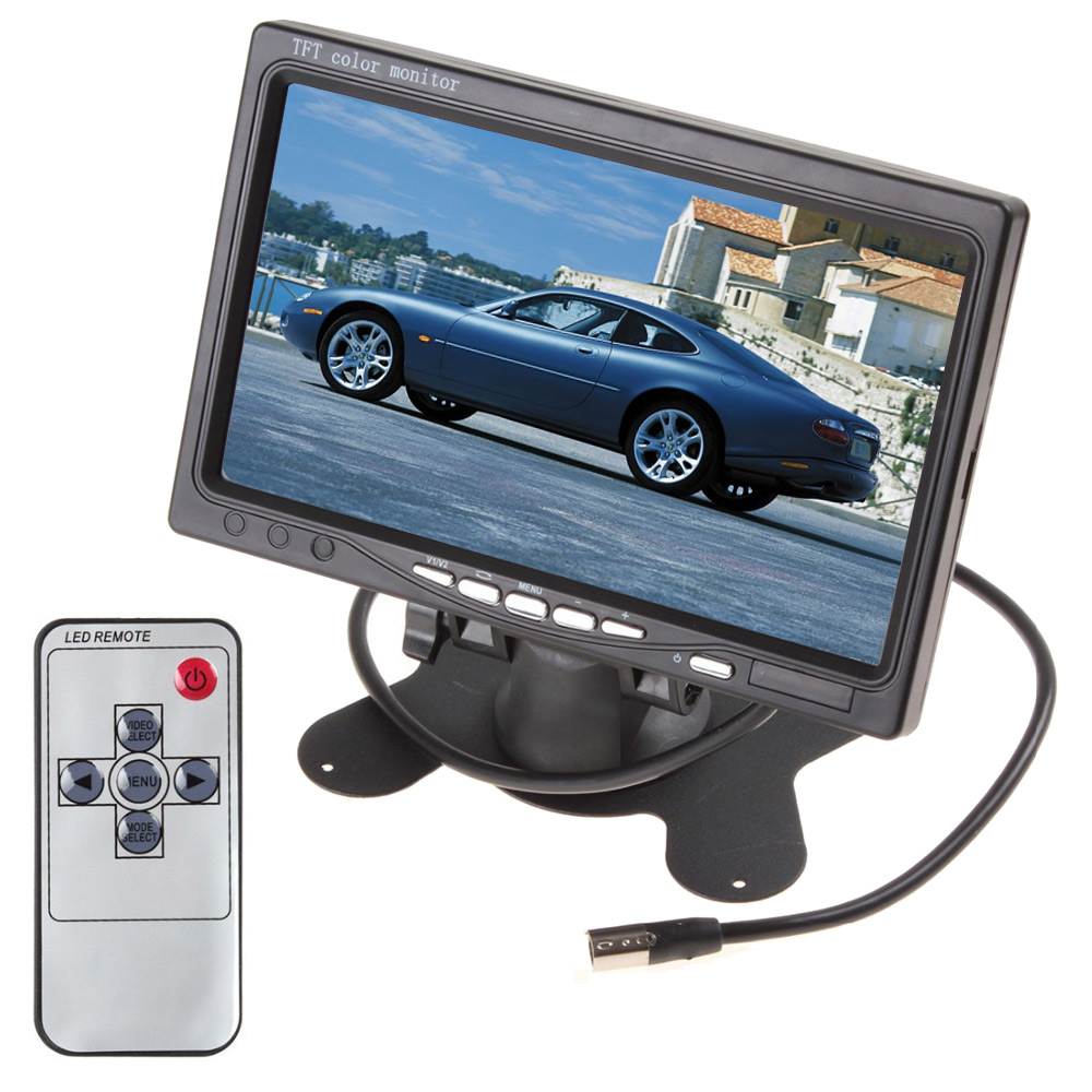 7 Inch Color TFT LCD DC 12V Car Monitor Rear View Headrest Display With 2 Channels Video Input For DVD VCD Reversing Camera 7 Inch Color TFT LCD DC 12V Car Monitor Rear View Headrest Display With 2 Channels Video Input For DVD VCD Reversing Camera
