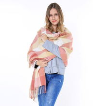 6 Colors Long Plaid Tassel Big Size Winter Women Men Tartan Eurpean Fashion Brand Pashmina Capes Wrap Casual Warm Cashmere Shawl