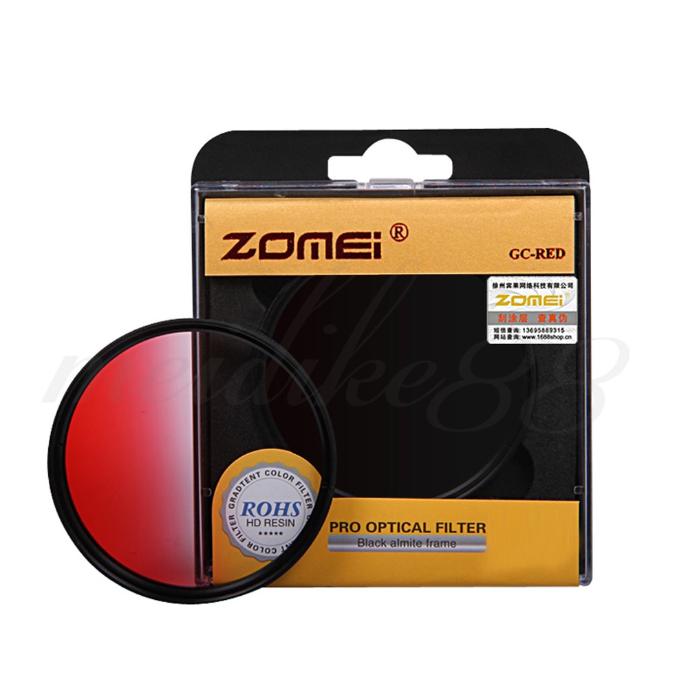ZOMEI Graduated Gradual Color Filter Kit - Red Blue Orange Gray (4)