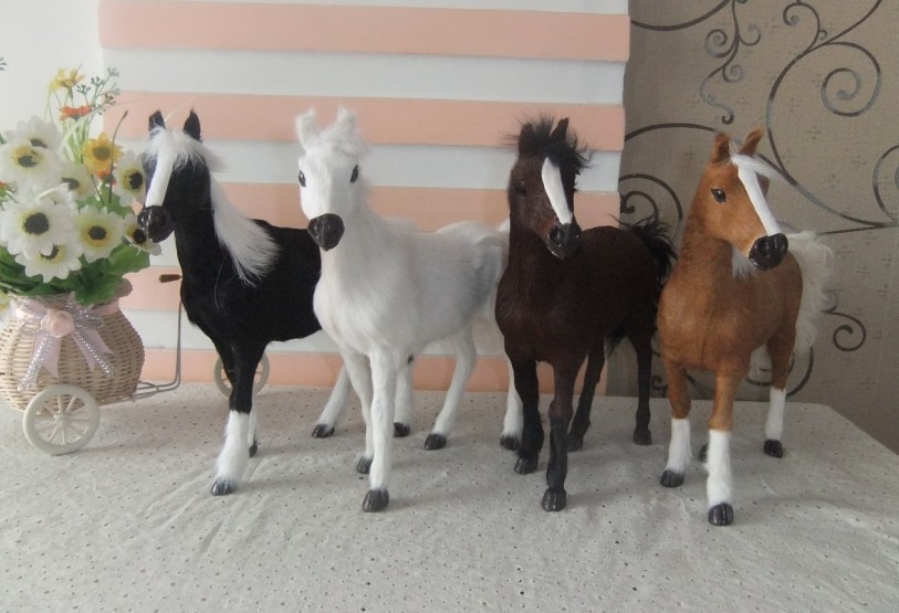new simulation white horse toy fur& lifelike horse model horse animal doll gift about 28x25cm