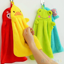 Nursery Hand Towel Soft Plush Fabric Cartoon Animal Hanging Wipe Bathing Towel  1QDU