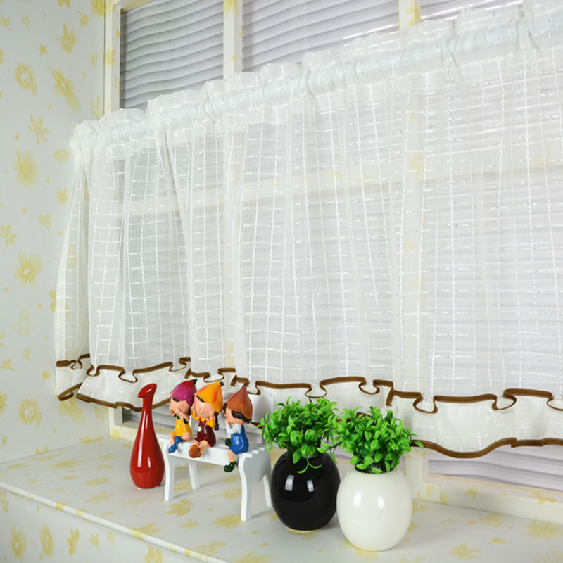 Sheer the Curtains in the Kitchen Cafe Cortinas Window Door Tulle for Kitchen Short Curtain Coffee