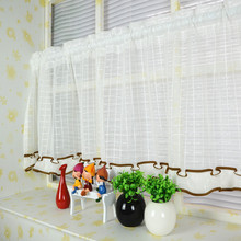 Sheer the Curtains in the Kitchen Cafe Cortinas Window Door Tulle for Kitchen Short Curtain Coffee Various Size Home Decor