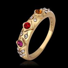 2015 Direct Selling New Vintage Ruby Jewelry Bijoux Austria Rings Plated Finger Bow Ring Zircon Women
